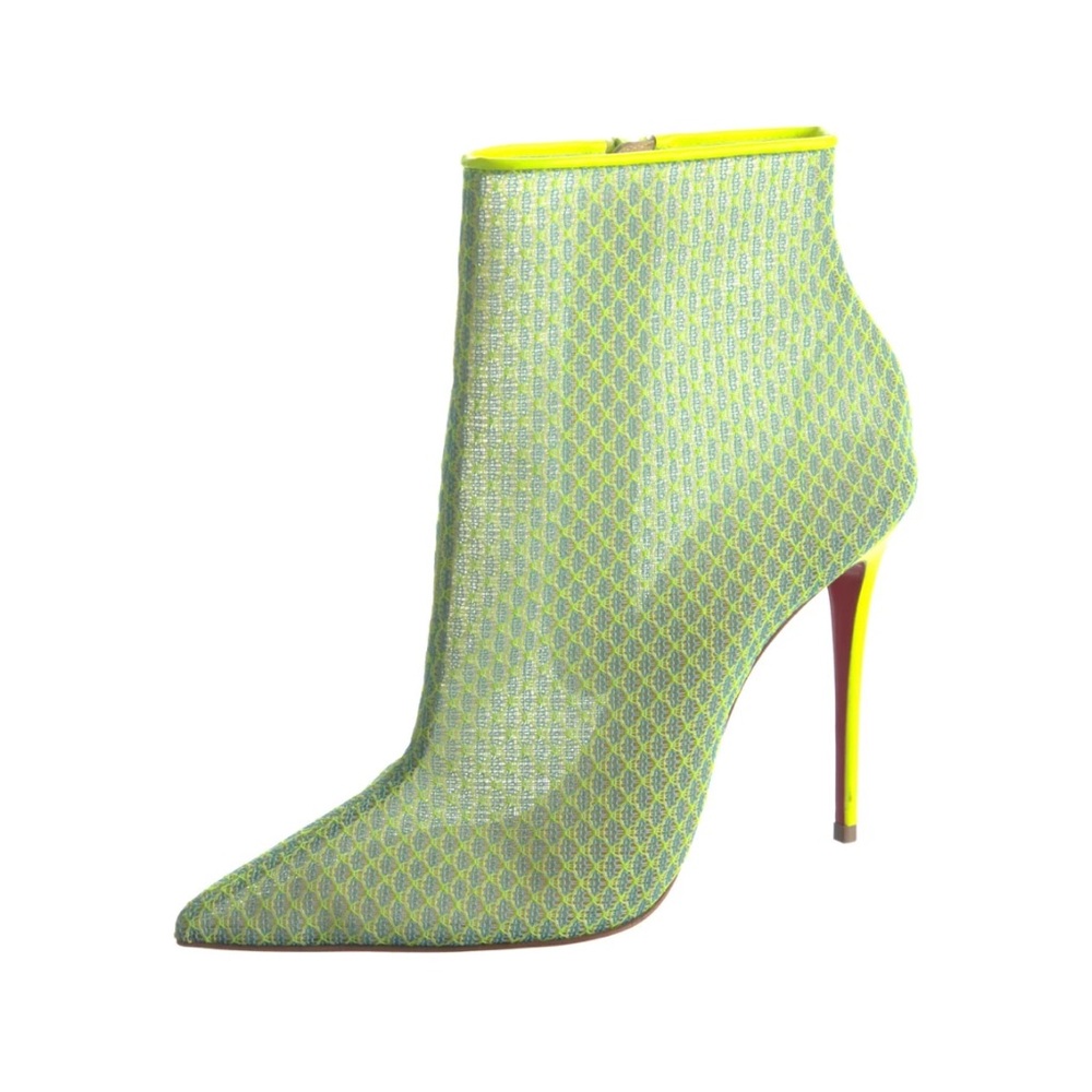 Christian Louboutin Green and Yellow Heeled Boots